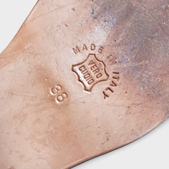 Browns Made in Italy Red Strappy Sandals - Size 38 (US 7.5/8) - With Box - Picture 8 of 13